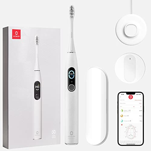 Oclean X Pro Elite, Smart Mute Sonic, elektrische Schallzahnbürste + Oclean BB01 Reiseetui für elektrische Zahnbürste Grau