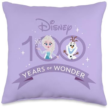 Disney 100 Anniversary Frozen Elsa and Olaf Wonder D100 Kissen, 16 x 16 cm, mehrfarbig