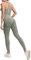 JOJOANS Damen 2-teiliges Nahtloses Trainingsanzug Yoga Outfit Jogginganzug Set Freizeitanzug(Grün, XL)