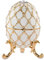 Brillibrum Design Schmuck Ei vergoldet Schmuckschatulle Emaille vergoldet Handmade Schmuckdose Schmuckei (Weiß - XL: 10 x 6 cm (H x Ø))