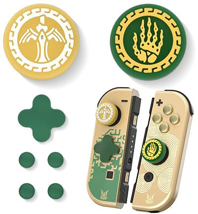 Switch OLED Dpad Caps für The Legend of Zelda: Tears of The Kingdom, Switch OLED Dpad Button Caps und Silikon Joy Con Daumengriffe