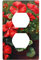 Rote Geranien Lichtschalterabdeckung, Steckdosenabdeckung, Duplex-Steckdose, dekorative Wandplatte, Standardgröße 11,4 x 7,9 cm