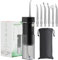 GEEDIAR Munddusche, IPX7, wasserdicht, mit 6 Düsen, 190 ml, einziehbar, tragbar, 3 Modi, USB, wiederaufladbar, Zahnreinigung, geeignet für Reisen und Zuhause, Schwarz