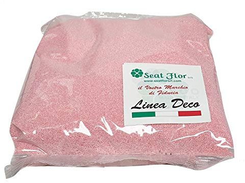 Seat Flor SRL® Sable coloré pour décoration de vases 0,5 mm Sac de 1 kg env. (25 couleurs disponibles) (Rose)