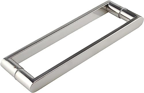 BAZAC Maniglia per porta in vetro per doccia per bagno, in acciaio inox cromato lucido, maniglia per porta scorrevole in vetro, 200 mm