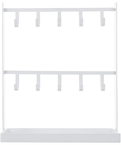 Zerodeko 1stk Ohrringständer Ornament-ohrringe Ohrring-display Ohrstecker-organizer Tischschmuck Schmuckständer Tischständer Ohrringhalter Metall Weiß Aufbewahrungshaken Halskette