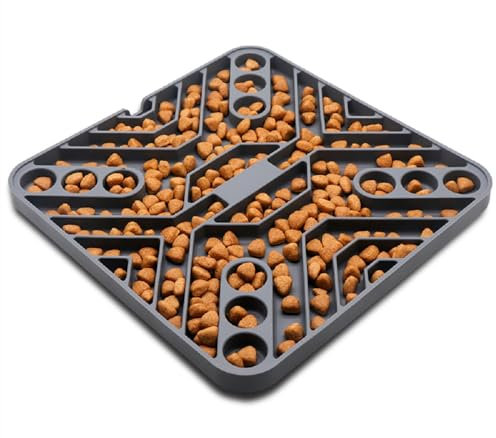 Yonphy Gamelle Anti-glouton pour Chien et Chat - Antidérapante Gmelle d'alimentation Lente - Fabriqué en Silicone sûr - Puzzle interactif - Favorise Une Alimentation Saine et Une Digestion Lente