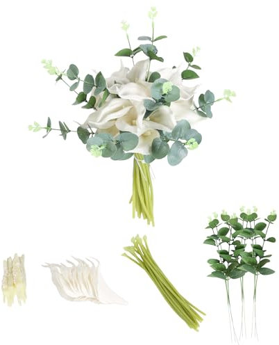 IPOPU Künstliche Calla-Lilien, violett, 24 Stück, dunkelviolette Calla-Lilien-Blumensträuße für Hochzeit, Osterdekoration, Zuhause, Party, Hochzeit, Blumenstrauß, Tafelaufsätze (Dunkelviolett)