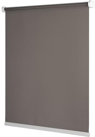 Ventanara® Rollo ohne Bohren schnurlos Springrollo inklusive Klemmträgern (grau (raumverdunkelnd), 90 x 150 cm)