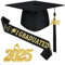 Atuoxing Chapeau Diplome, Toque Diplome de Diplomé pour Adultes 2025 Gland Pendentif avec Ceinture, Chapeau Diplome Réglable Graduation Unisexe