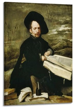 JSWLQ Diego Velazquez (Ein Zwerg hält ein Band in seinem Schoß), Künstler-Poster, Kunstwerke, Bild, Druck, Wandkunst, Gemälde, Leinwand, Geschenk, Dekoration, Zuhause, dekorativ, 60 x 90 cm