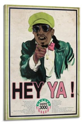 SUEJGUSJLU Poster, Motiv: Rapper Andre 3000, dekoratives Gemälde, Leinwand, Wandposter und Kunstdruck, moderne Familienschlafzimmer-Dekoration, Poster, 50 x 75 cm