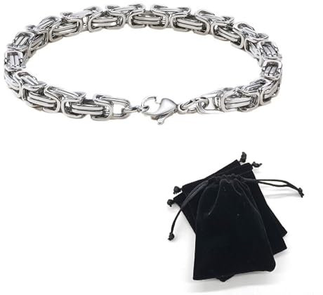 PRVCFZ Silver Bracelet for Men, Mens Bracelets, Chain Bracelet Men, Bracelet for Men, Mens Chain Bracelets, Stainless Steel Bracelet Cuban Link Chain Bracelet,Gifts for Him Dad Boyfriends
