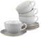 Creatable, 34036, Serie Vintage Nature Stein, 8-teiliges Geschirrset für 4 Personen, Cappuccino Set aus Porzellan, spülmaschinen- und mikrowellengeeignet, Made in Europe
