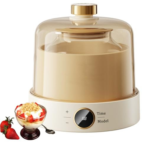15W Electric Yogurt Maker, 1L Smart Yoghurt Maker Machine, Stainless Steel Machine with LED Display & Timer, Constant Temperature Control Electric Yogurt Maker, For Homemade Yogurt Natto Rice Wine