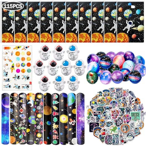Acuiwer 115PCS Space Party Favors for Kids, Astronaut Themed Birthday Party Decorations, Outer Space Party Favors Gifts Goodie Bags Stuffers, Galaxy Planet Birthday Party Supplies