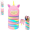AUNGKWANG 2-in-1 Kawaii Einhorn Federmäppchen Kinder und Stifthalter, Silikon Teleskopisc Kinder, Silikon Make Up Tasche, Schlampermäppchen Mädchen für Mädchen Jungen Geschenk zum Schulanfang