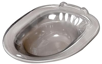 Toilettensitz für Senioren, Damen Badewanne mit Abfluss, Sitzfläche 39 cm X 36 cm X 12 cm, Tragbar für Standard WCs, GRAU
