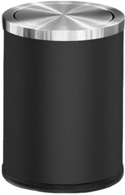 Elegant 7L Stainless Steel Trash Can with Odor Preventing Lid for Kitchen Rust Proof and Easy to Clean Black Bin for Home or Office Storage.