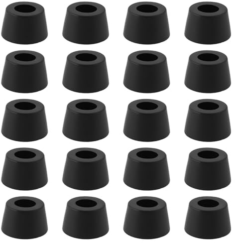 SG Store 20Pcs Round Rubber Feet Rubber Feet Bumpers Rubber Cutting Board Feet for Flight Cases Speakers Amplifier Cabinets Furniture 11x15x19mm Black