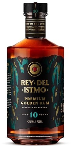 Rey Del Istmo Premium Golden Rum 10 Year Old | Luxury Panamanian Aged | Single Estate Sugar Cane Spirit | Award-Winning | Oak Cask Matured 700ml, 42% ABV | Luxury Gift