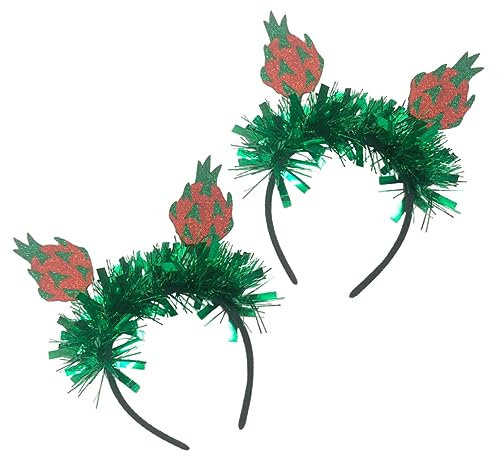 HAPINARY Sommeratmosphäre mit 2 Stück Haarbändern Grün aus Filz und Glitzer Fruchtmuster Partydekoration für Hochzeit und Geburtstag Flexibler Kopfschmuck für Damen und Kinder