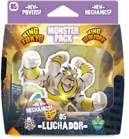 IELLO, King of Tokyo Monster Pack: Luchador, spannende Erweiterung für King of Tokyo und New York, mit Luchador-Masken und Evolutionskarten, für 2–6 Spieler ab 8 Jahren