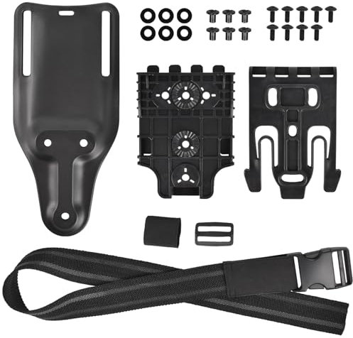Lishuyeh Taktisches Drop Leg Band Strap Schnellspannsystem Kit QLS 22 19 Adapter Basis Bein Gürtelschlaufe Plattform mit Oberschenkelgurt Schnalle Drop Leg Gürtel Pistole Holster Adapter (Schwarz)
