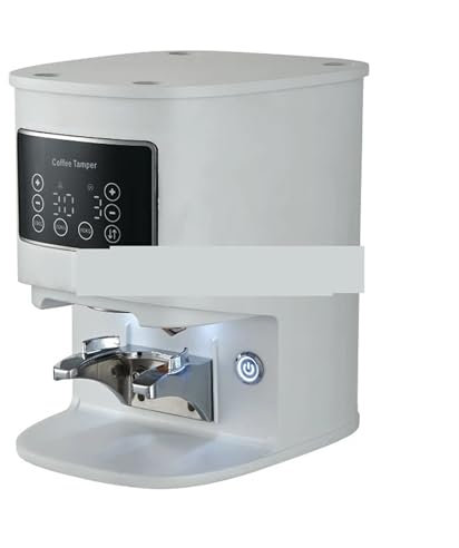 Moulin à Céréales Électrique, LT58 Presse à café électrique 58 mm Presse à café automatique Écran tactile Presse à expresso en acier inoxydable 58 mm 10-30 kg pour Moudre Rapidement(blanc)