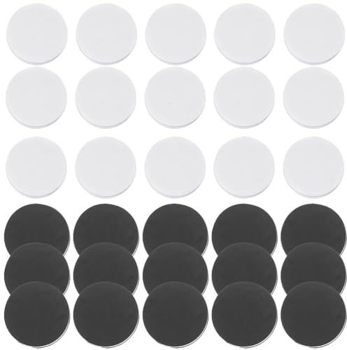 BRIGHTFUFU Chess Pieces 60Pcs Black and White Checkers Pieces Replacement Set Board Game Pieces for Backgammon Draughts and Chess Accessories for Family Play and Teaching