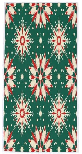 Mexpekil Serviettes de toilette de Noël motif flocon de neige super absorbantes pour salle de bain, cuisine, hôtel, salle de sport, maison, voyage, fitness, spa, piscine, 76 x 38 cm