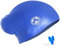 Cuffia Piscina Donna e Uomo per Capelli Lunghi in Silicone Impermeabile con Tappi per le Orecchie da Nuoto (Blu)