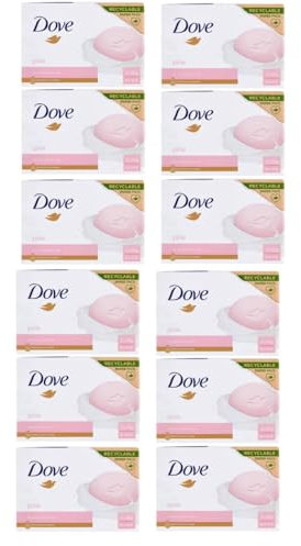 Dove Beauty Cream Bar Seife, fest, verschiedene Düfte, 2 x 90 g (12 Einheiten, Pink)