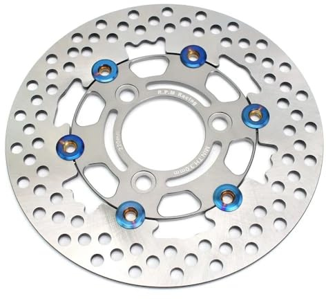 Per RPM Disco Freno Moto 220mm Disco Flottante Rotore Pinza Freno Universale 3 Fori Ruota Anteriore Posteriore Scooter(Gray)