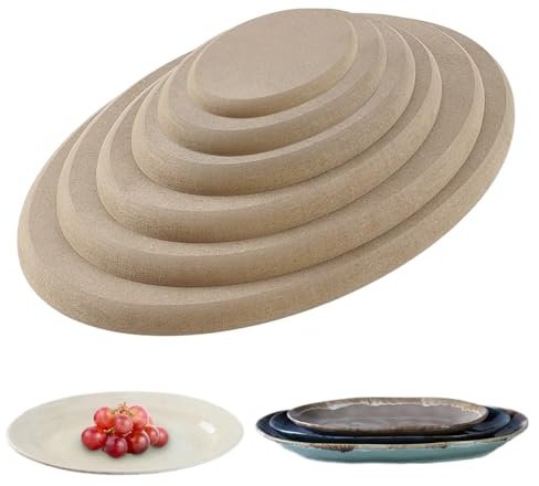 PH PandaHall 6 Size Pottery Molds for Handbuilding Oval MDF Ceramic Mold | Wood Boards Slump Molds Pottery Forms Drape Mold for Clay Plate Forming Ceramics Pottery Studio