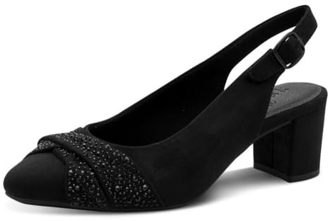 Jana Damen Slingpumps Flach mit Blockabsatz Vegan