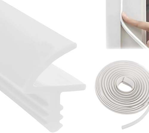 Türdichtung, Zimmertürdichtung, TPE Gummidichtung Dichtband Zarge für Innentüren, Türanschlagdichtung (Weiß, 10M)