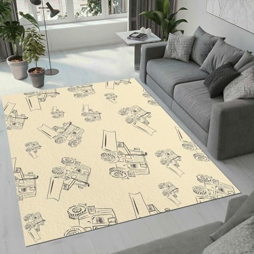 Tovast 3D Auto Teppich Wohnzimmer Schlafzimmer Flauschig Weich Cartoon Teppiche rutschfest KurzplüSch Kurzflor Waschbarer Teppich 100x150 cm Home Outdoor Carpet Matte(Image8-2)