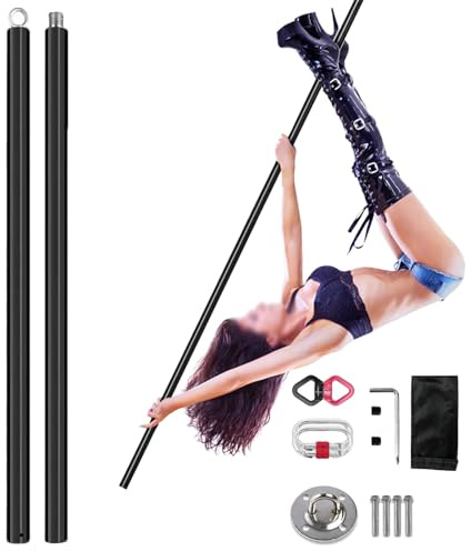 Aerial Flying Dance Pole Set – Tragbarer Federungs-Fitnessschlauch mit Silikonumwicklung, Doppel-Versicherungsdesign, abnehmbare 45-mm-Stange für Heim-Fitnessstudio und Yoga