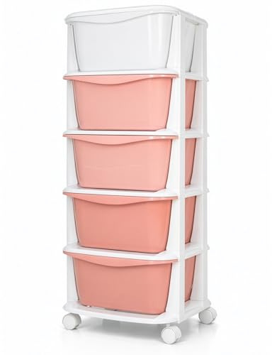 GREENSAPPIRE 5-Tier Kids Storage Organizer with 5 Drawers Slim 36×36×89cm