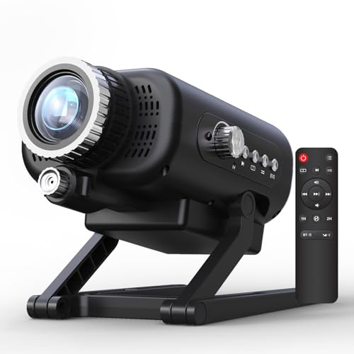 Rovmiment 3D Galaxy Projector & Star Projector with Bluetooth Speaker, 60 Disc-Free Built-in HD Scenes, Twinkling Stars & Meteors, Adjustable Focus, White Noise, Remote Night Light for Bedroom