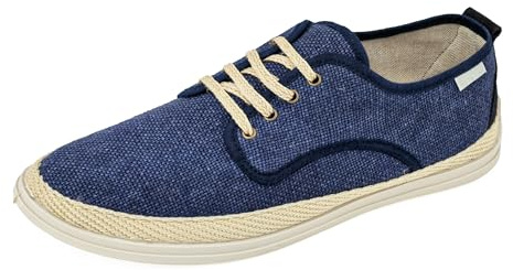 JOMIX Scarpe Uomo Estive in Tessuto con Lacci Espadrillas Basse da Uomo Traspiranti Sneakers Casual Leggere con Suola Gomma per Estate Vacanze Made in Spagna