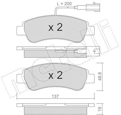 metelligroup 22-0710-1 Bremsbeläge, Made in Italy, Ersatzteile für Autos, ECE R90-zertifiziert, Kupferfrei