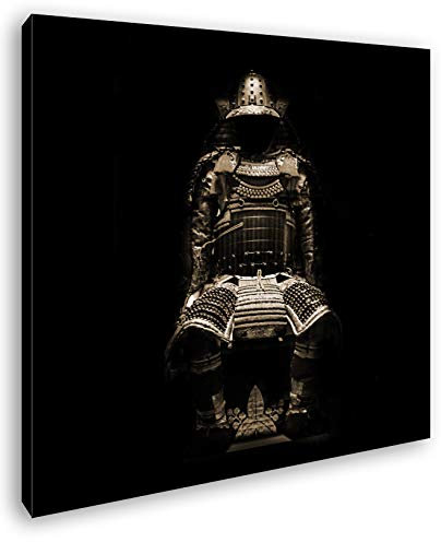 deyoli Dark goldene Samurai Rüstung Format: 60x60 Effekt: Sepia als Leinwandbild, Motiv auf Echtholzrahmen, Hochwertiger Digitaldruck mit Rahmen, Kein Poster oder Plakat