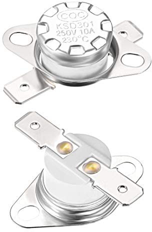 sourcing map termostato del interruptor de control de temperatura 230 ° c 10a n.c 6.3mm pin 2pcs