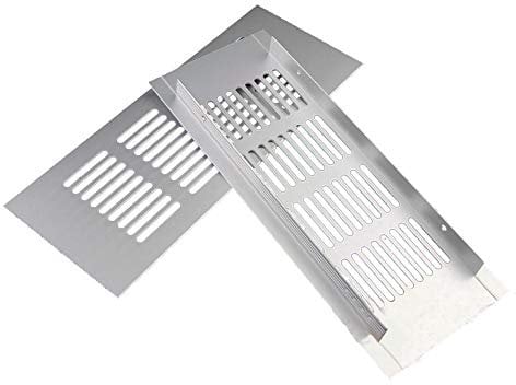 Air Vent Grille, zosenda 2 Pcs Metal Ventilation Cover Heat Vent Grill Door Vent for Wardrobe Shoe Cabinet Sink Kitchen Worktop Bathroom (80 x 200 mm)