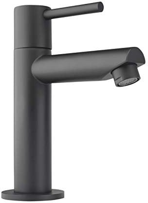 ATCO® Kaltwasser Kaltwasserhahn SIENA Waschtischarmatur Ventil Armatur Standventil Wasserhahn Waschtisch Waschbecken Bad Einhebel Gäste-WC schwarz