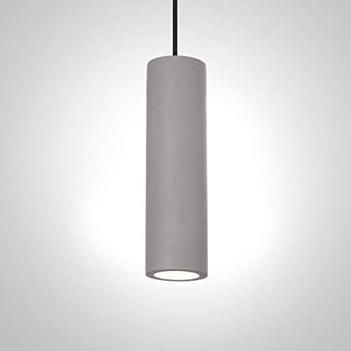 Paco Home LED Pendant Luminaire, GU10, Lamp for Living Room Dining Room Kitchen, Height Adjustable, Colour: Concrete-Grey, Light Bulb: Without Bulb