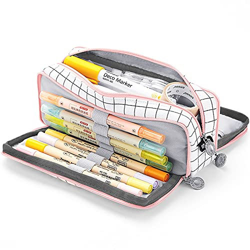 KidsPark Federmäppchen Mädchen Jungen, Mäppchen Mädchen Teenager, Federmäppchen Groß mit 3 Fach, Pencil Case für Kinder Erwachsene, Etui Schule Studenten Federtaschen, Kreuz