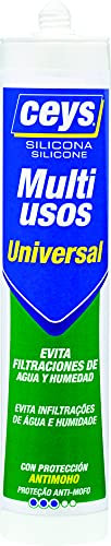 Ceys - Silicona multiusos - Sellador de juntas universal para todo tipo de materiales - Cartucho negro